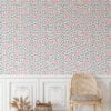 Polka Dots Illustration Wallpaper, Polka Dots & Pink Spheres Peel & Stick Wall Mural