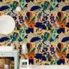 Colorful Folk Art Illustration With Toucans Kangaroos And Koalas Wallpaper, Abstract Jungle Animals Peel & Stick Wall Mural