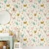 Cute Farm Animal Chickens With Eggs Illustration Wallpaper, Whimsical Nursery Room Peel & Stick Wall Mural