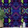 Bright Colored Tribal Pattern Illustration Wallpaper, Geometric Bold & Artistic Peel & Stick Wall Mural
