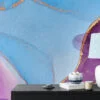 Bright Purple And Blue Alcohol Ink Art Marble Wallpaper, Majestic Purple Marble Peel & Stick Wall Mural