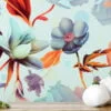 Large Colorful Blooming Flowers Wallpaper, Vibrant Abstract Floral Peel & Stick Wall Mural