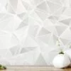 Geometric White And Grey Triangles Wallpaper, 3D Modern Luxe Peel & Stick Wall Mural
