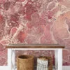 Peach Pink Alcohol Ink Art Marble Wallpaper, Warm Rose Marble Peel & Stick Wall Mural