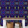 Bright Colored Tribal Pattern Illustration Wallpaper, Geometric Bold & Artistic Peel & Stick Wall Mural