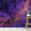Deep Purple Marble Illustration Wallpaper, Galactic Purple Marble Peel & Stick Wall Mural