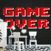 Game Over Video Game Pixel Art Wallpaper, Nostalgic Gamer Wall Decor Peel & Stick Wall Mural