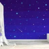 Pixel Art Night Sky With Stars Wallpaper, Minimalist Pixel Star Field Peel & Stick Wall Mural