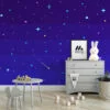 Pixel Art Night Sky With Stars Wallpaper, Minimalist Pixel Star Field Peel & Stick Wall Mural