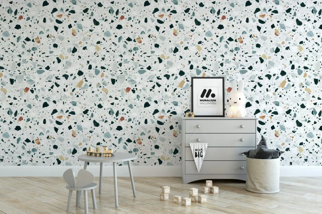 Terrazzo Illustration Wallpaper, Modern Terrazzo Speckle Peel & Stick Wall Mural