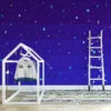 Pixel Art Night Sky With Stars Wallpaper, Minimalist Pixel Star Field Peel & Stick Wall Mural