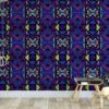 Bright Colored Tribal Pattern Illustration Wallpaper, Geometric Bold & Artistic Peel & Stick Wall Mural