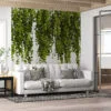 Hanging Garden Greens With A White Background Wallpaper, Nature-Inspired Growing Vines Peel & Stick Wall Mural