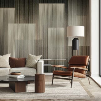 Abstract Neutral Vertical Line Peel and Stick Wallpaper, Modern Grey Geometric Block Wall Mural, Contemporary Line Art Removable Wallpaper