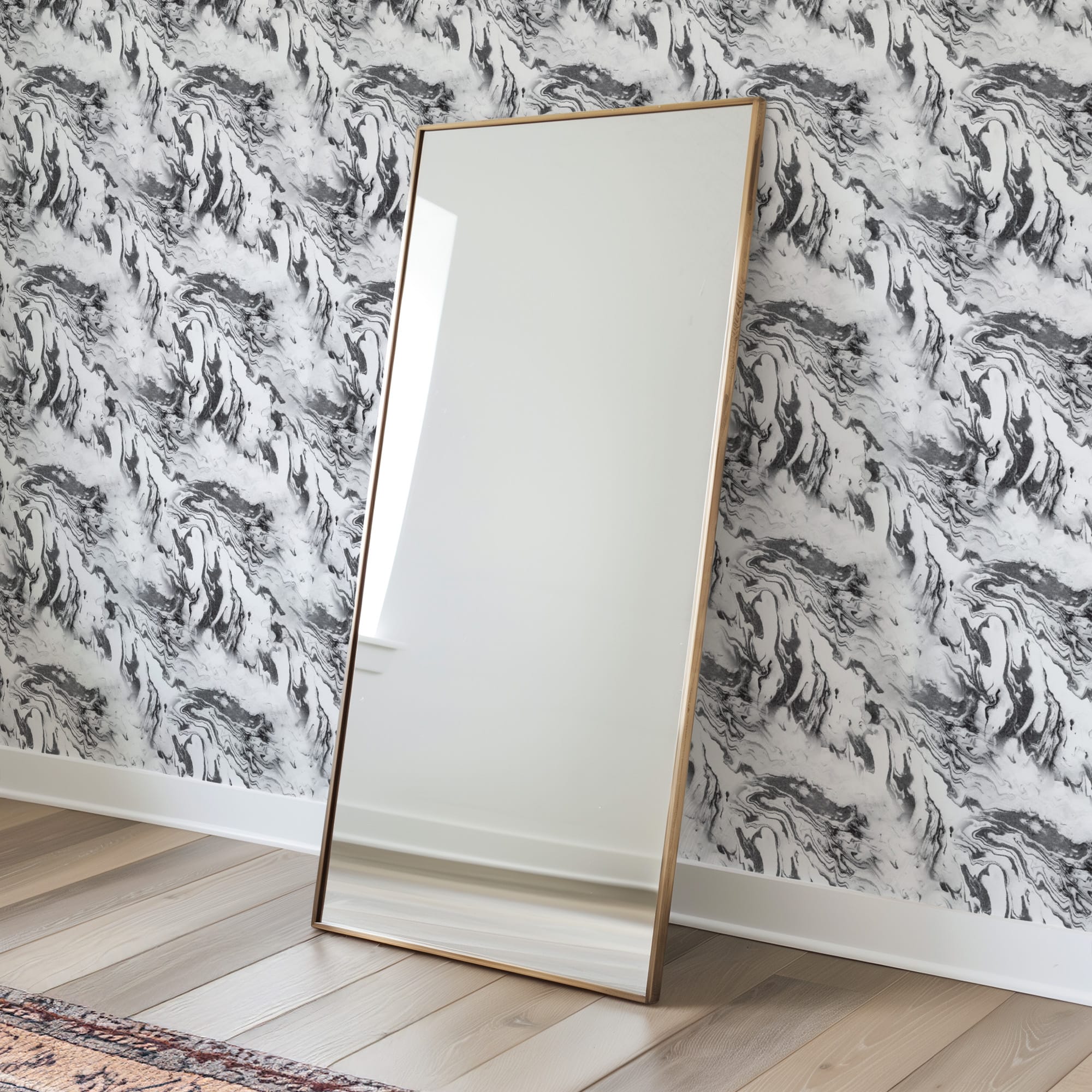 Modern Black and White Marble Peel and Stick Wallpaper, Liquid Ink Swirl Wall Mural, Abstract Monochrome Fluid Removable Wallpaper