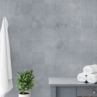 Modern Grey Square Stone Tile Peel and Stick Wallpaper, Minimalist Slate Faux Texture Wall Mural, Contemporary Concrete Grid Removable Wallpaper