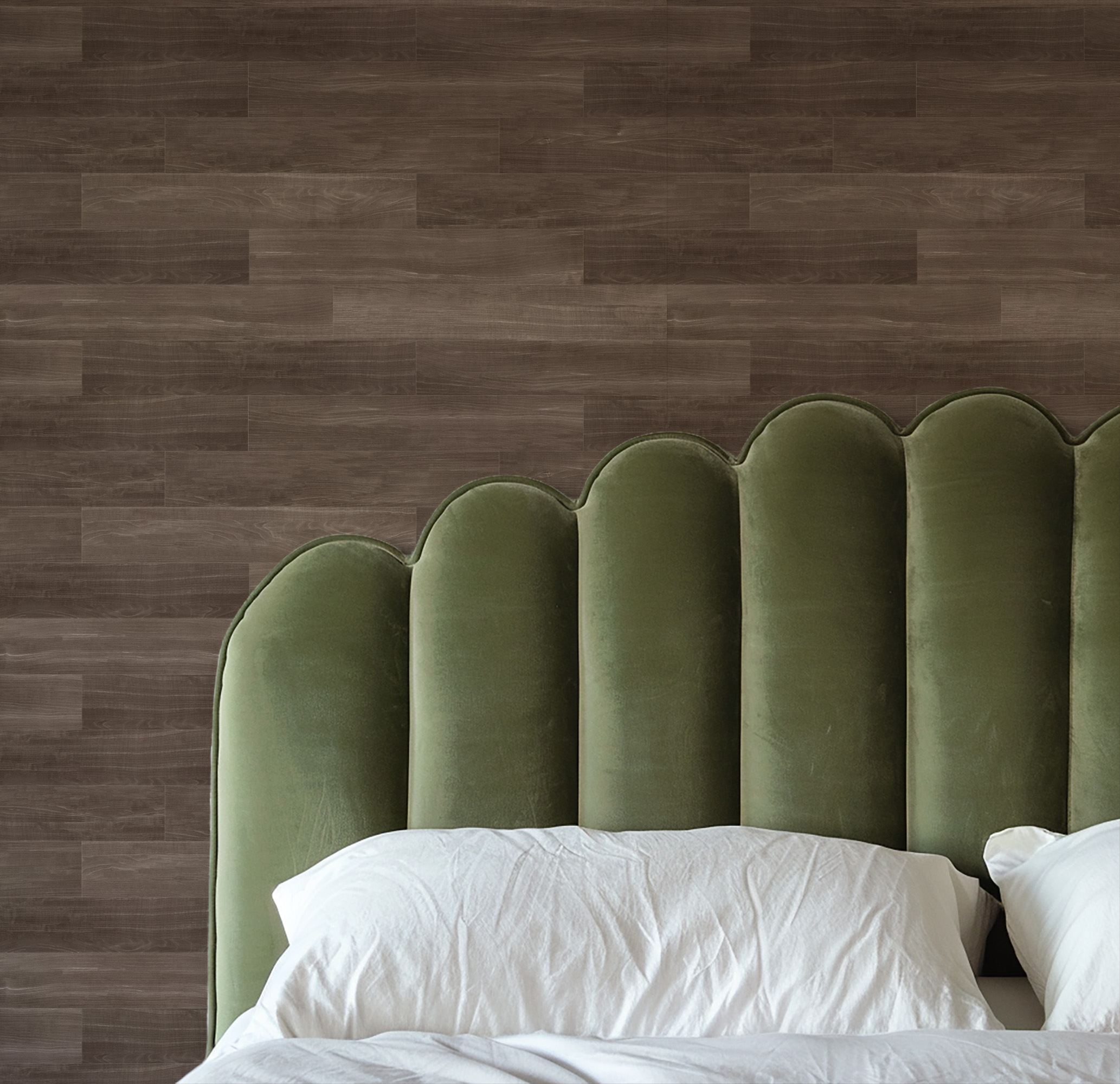 Dark Walnut Wood Plank Peel and Stick Wallpaper, Faux Wood Texture Wall Mural, Rustic Modern Natural Removable Wallpaper