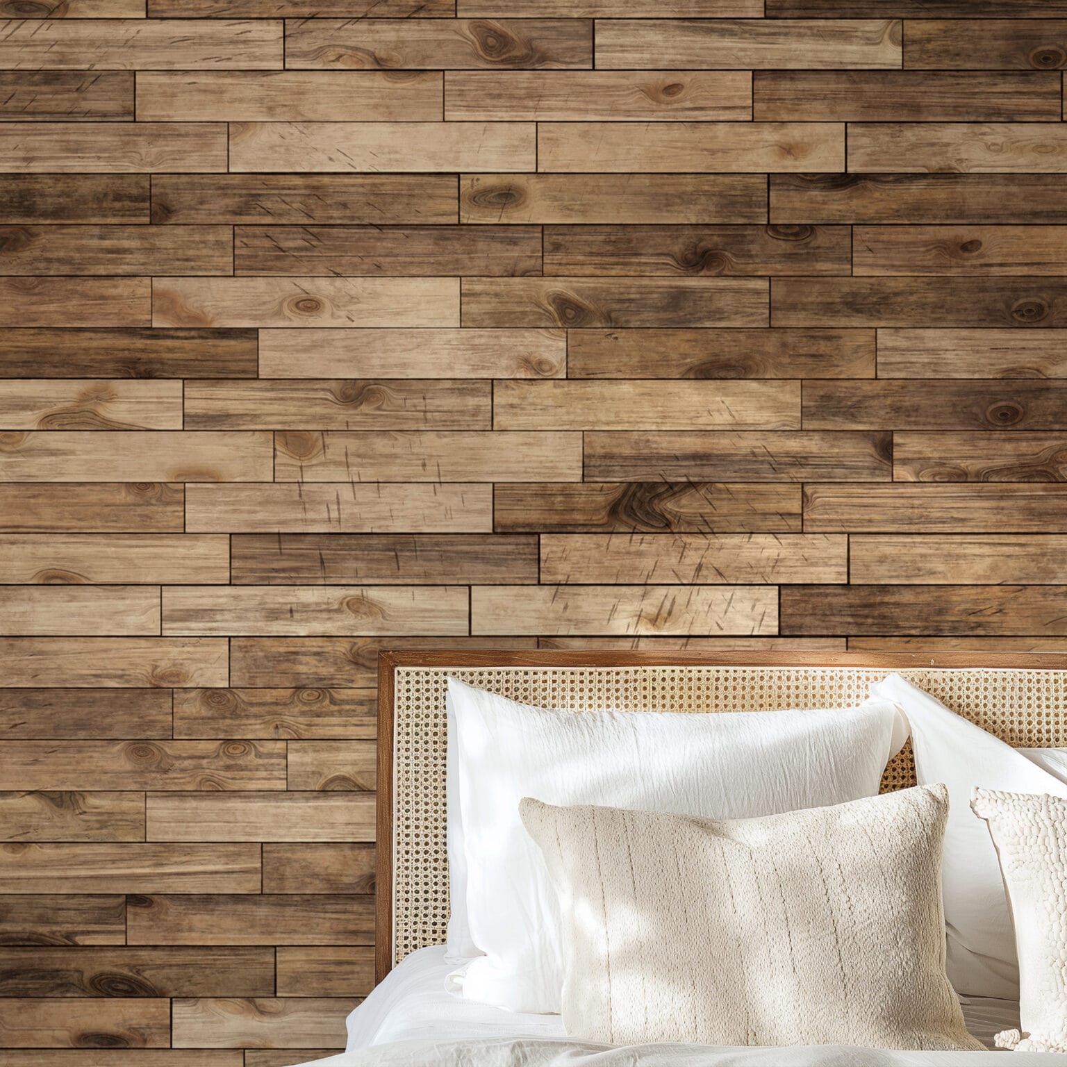Rustic Distressed Wood Plank Peel and Stick Wallpaper, Faux Natural ...