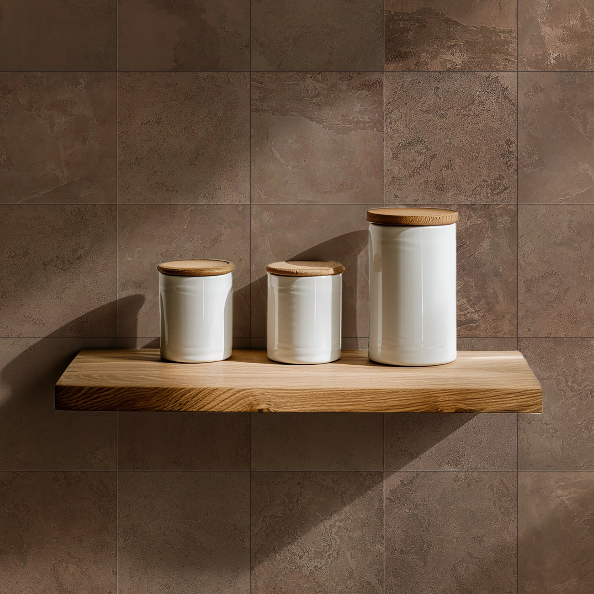 Rustic Terracotta Stone Tile Peel and Stick Wallpaper, Earthy Travertine Faux Texture Wall Mural, Natural Warm Neutral Removable Wallpaper