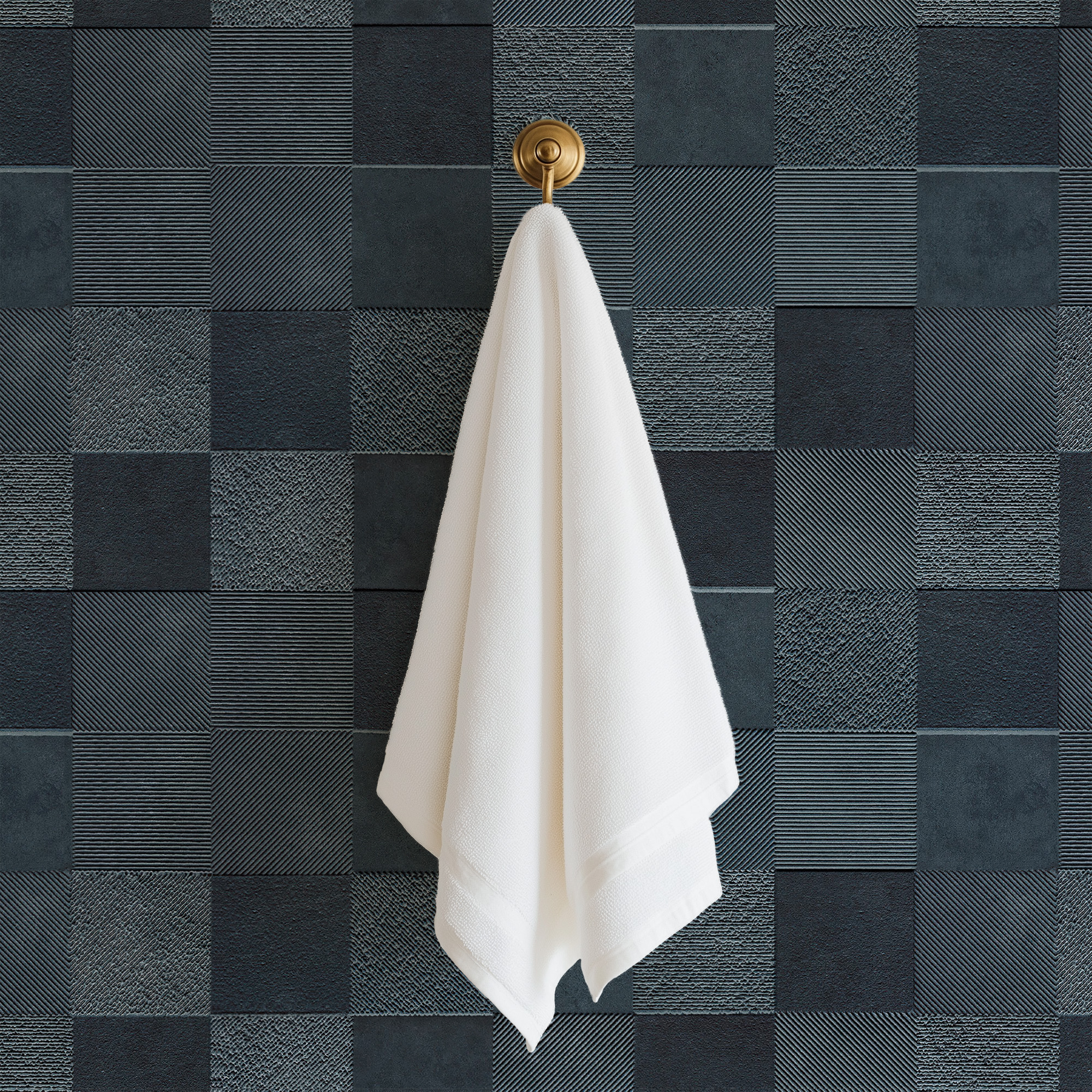 Modern Charcoal Grey Textured Checkered Peel and Stick Wallpaper, Industrial 3D Tile Wall Mural, Dark Geometric Removable Wallpaper