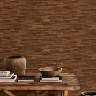 Rustic Dark Walnut Wood Plank Peel and Stick Wallpaper, Faux Wood Texture Wall Mural, Industrial Modern Natural Removable Wallpaper