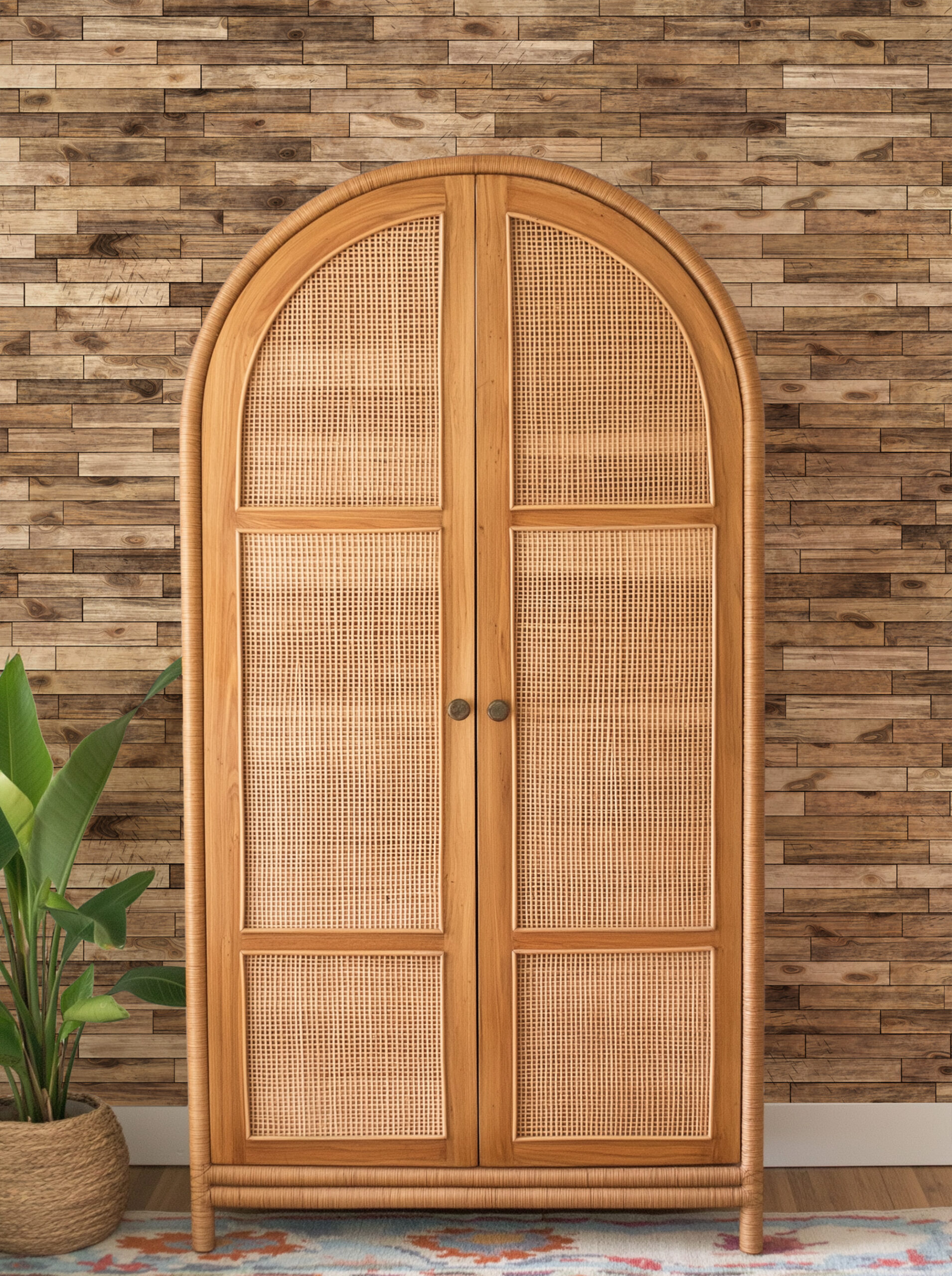 Rustic Distressed Wood Plank Peel and Stick Wallpaper, Faux Natural Timber Wall Mural, Vintage Brown Textured Removable Wallpaper