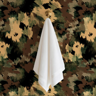 Modern Abstract Camouflage Peel and Stick Wallpaper, Earthy Green and Brown Painterly Wall Mural, Contemporary Ikat Style Removable Wallpaper