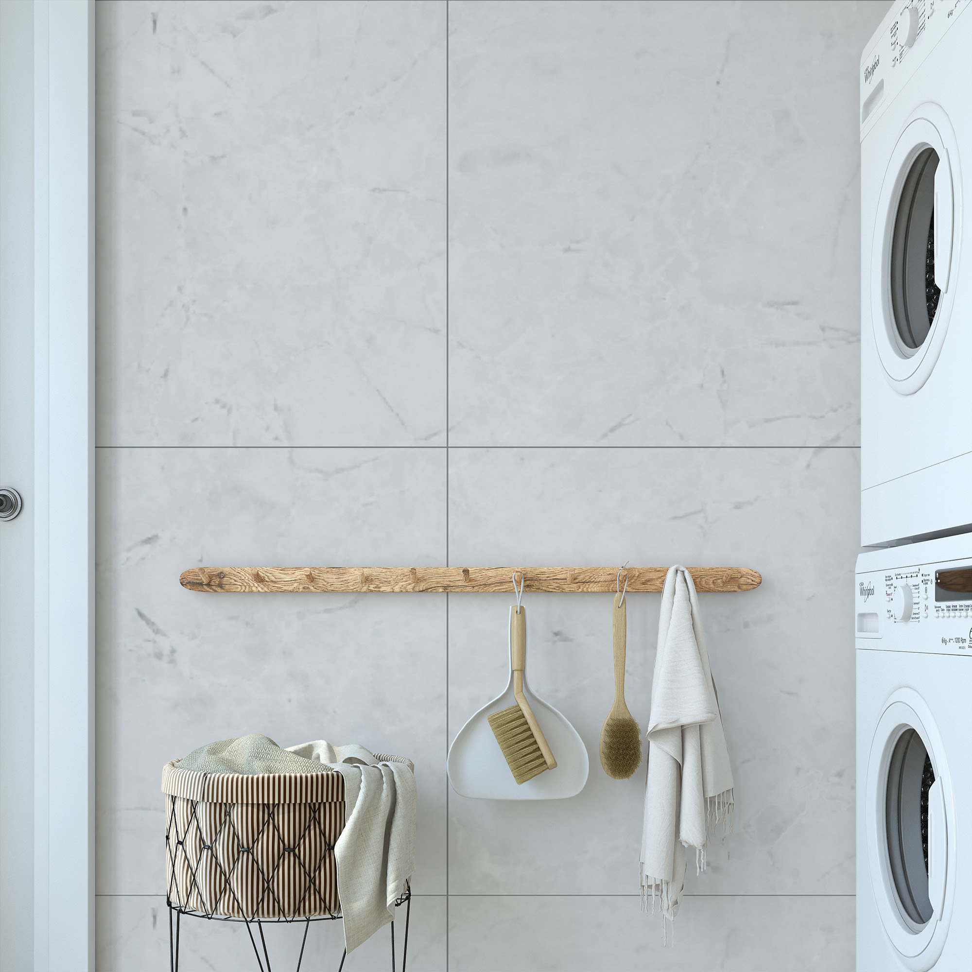 Light Grey Large Marble Slab Peel and Stick Wallpaper, Modern Faux Stone Wall Mural, Minimalist Clean Laundry Room Decor