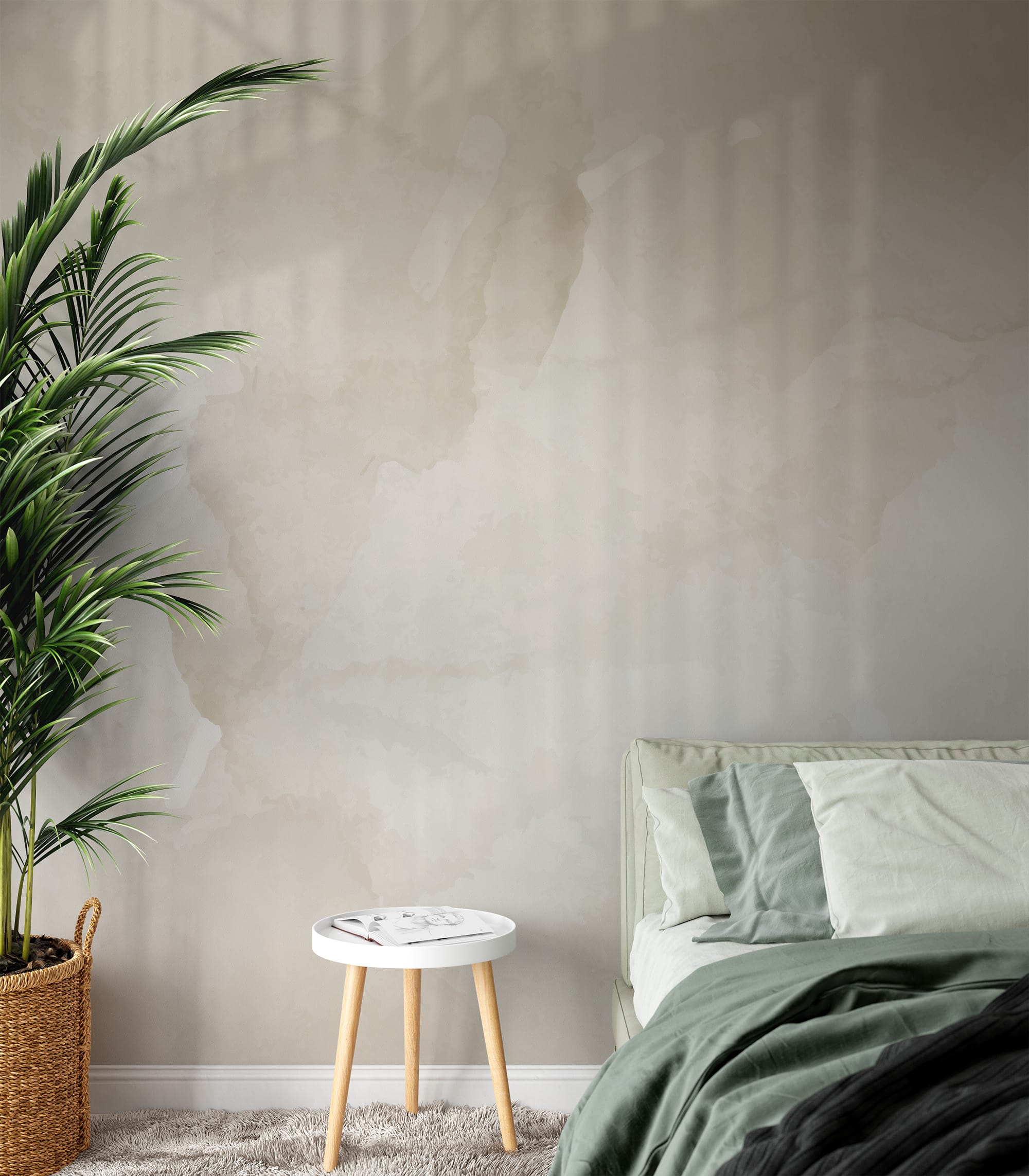 Minimalist Beige Watercolor Peel and Stick Wallpaper, Neutral Organic Textured Wall Mural, Wabi-Sabi Style Home Decor