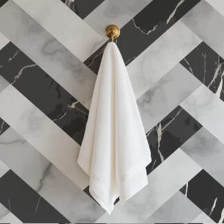 Modern Black and White Marble Herringbone Peel and Stick Wallpaper, Geometric Faux Marble Wall Mural, Sophisticated Monochrome Decor