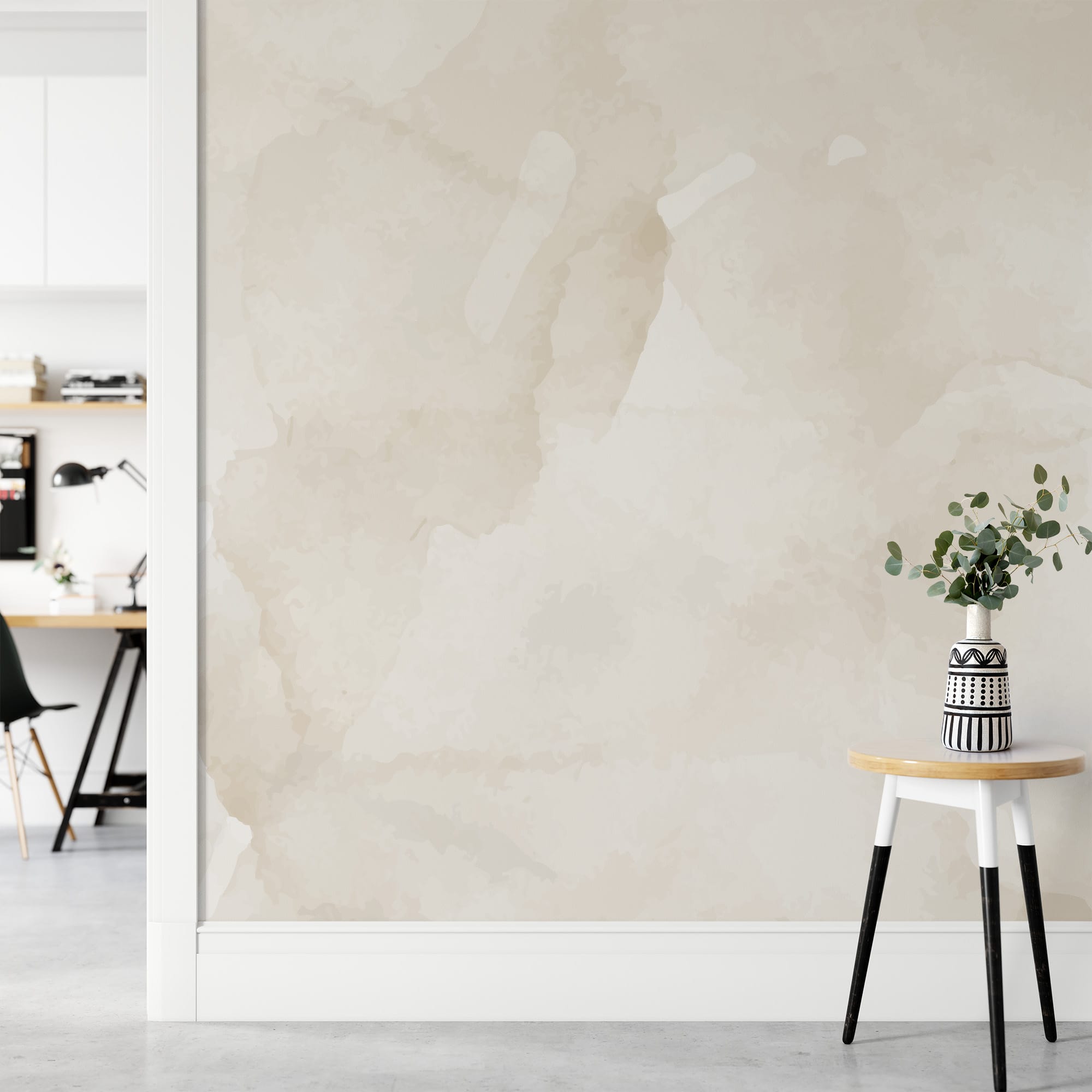 Minimalist Beige Watercolor Peel and Stick Wallpaper, Neutral Organic Textured Wall Mural, Wabi-Sabi Style Home Decor