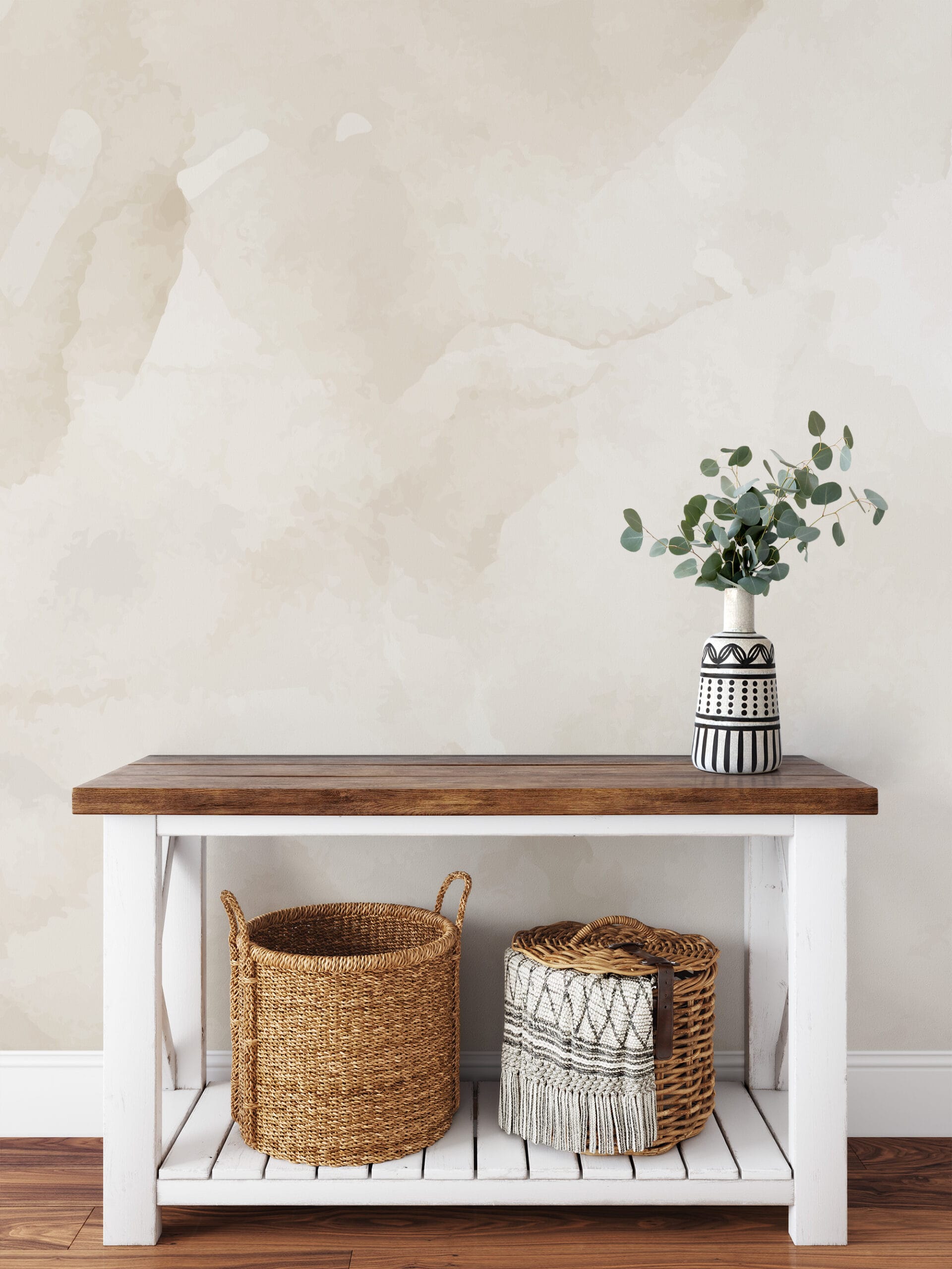 Minimalist Beige Watercolor Peel and Stick Wallpaper, Neutral Organic Textured Wall Mural, Wabi-Sabi Style Home Decor