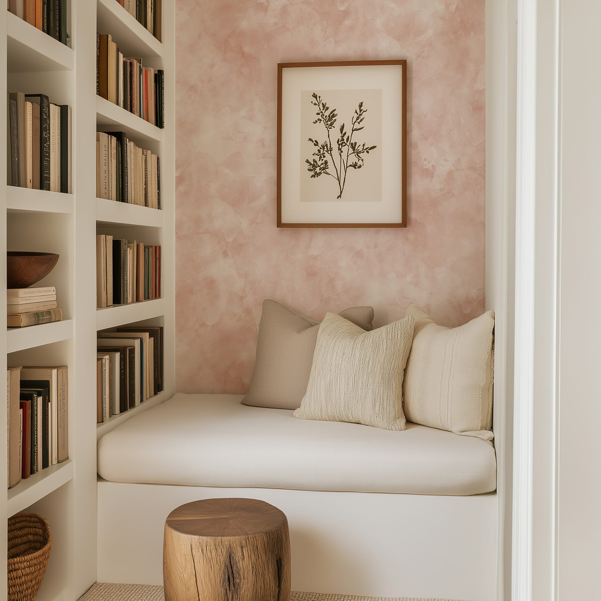 Blush Pink Watercolor Peel and Stick Wallpaper, Soft Abstract Rose Wall Mural, Romantic Minimalist Interior Decor
