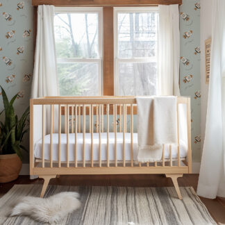 Little Explorer Rocket Ship Kids Peel and Stick Wallpaper, Blast Off Space Nursery Wall Mural, Dusty Blue Adventure Decor