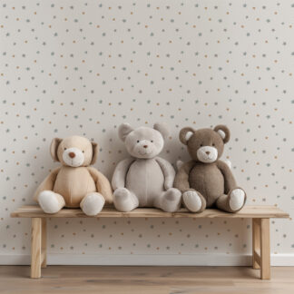 Minimalist Scattered Star Kids Peel and Stick Wallpaper, Neutral Scandi Nursery Wall Mural, Starry Night Decor