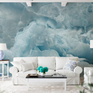Vibrant Teal and Blue Onyx Marble Peel and Stick Wallpaper, Abstract Gemstone Wall Mural, Luxury Modern Bedroom Decor