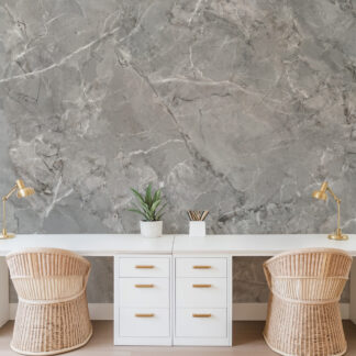 Modern Grey Marble Stone Peel and Stick Wallpaper, Sophisticated Faux Marble Wall Mural, Elegant Home Office Decor