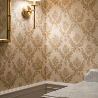 Elegant Gold Damask Wallpaper, Vintage Floral Peel and Stick Wallpaper, Removable Wall Mural for Living Room Accent Wall