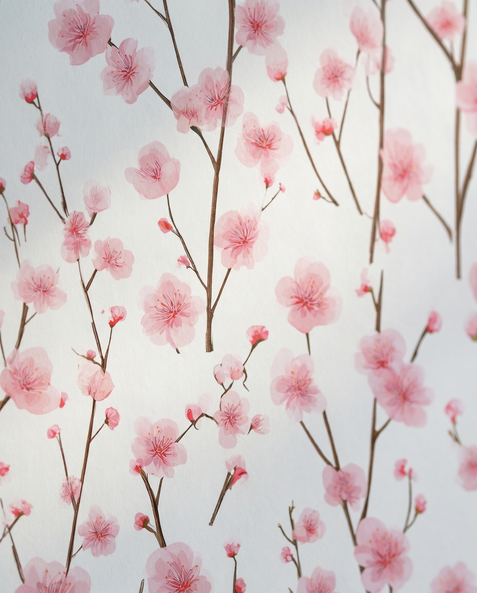 Cherry Blossom Chinoiserie Wallpaper in Soft Pink, Peel and Stick Wallpaper, Removable Wall Mural for a Serene Bedroom Accent Wall