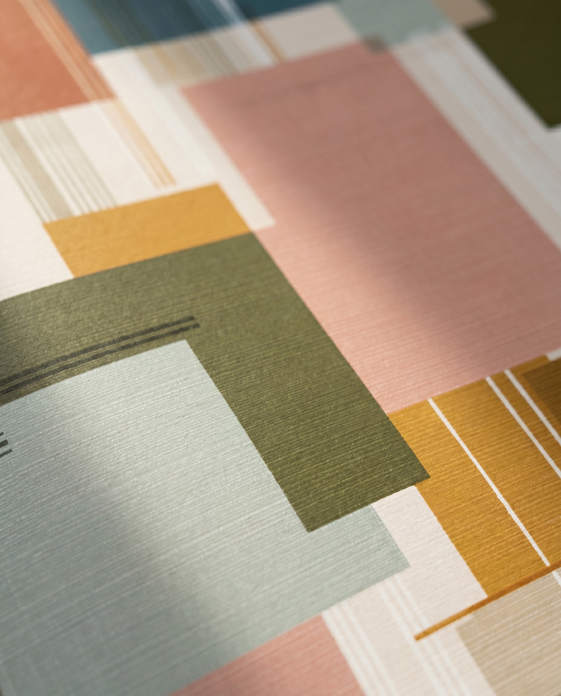 Mid-Century Geometric Patchwork Wallpaper in Earthy Tones, Abstract Color Block Wall Mural, Peel and Stick Wallpaper for a Modern Accent Wall