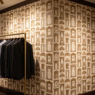 Classical Architecture Wallpaper in Neutral Tones, Vintage Roman Columns and Arches, Peel and Stick Wallpaper for a Study Accent Wall