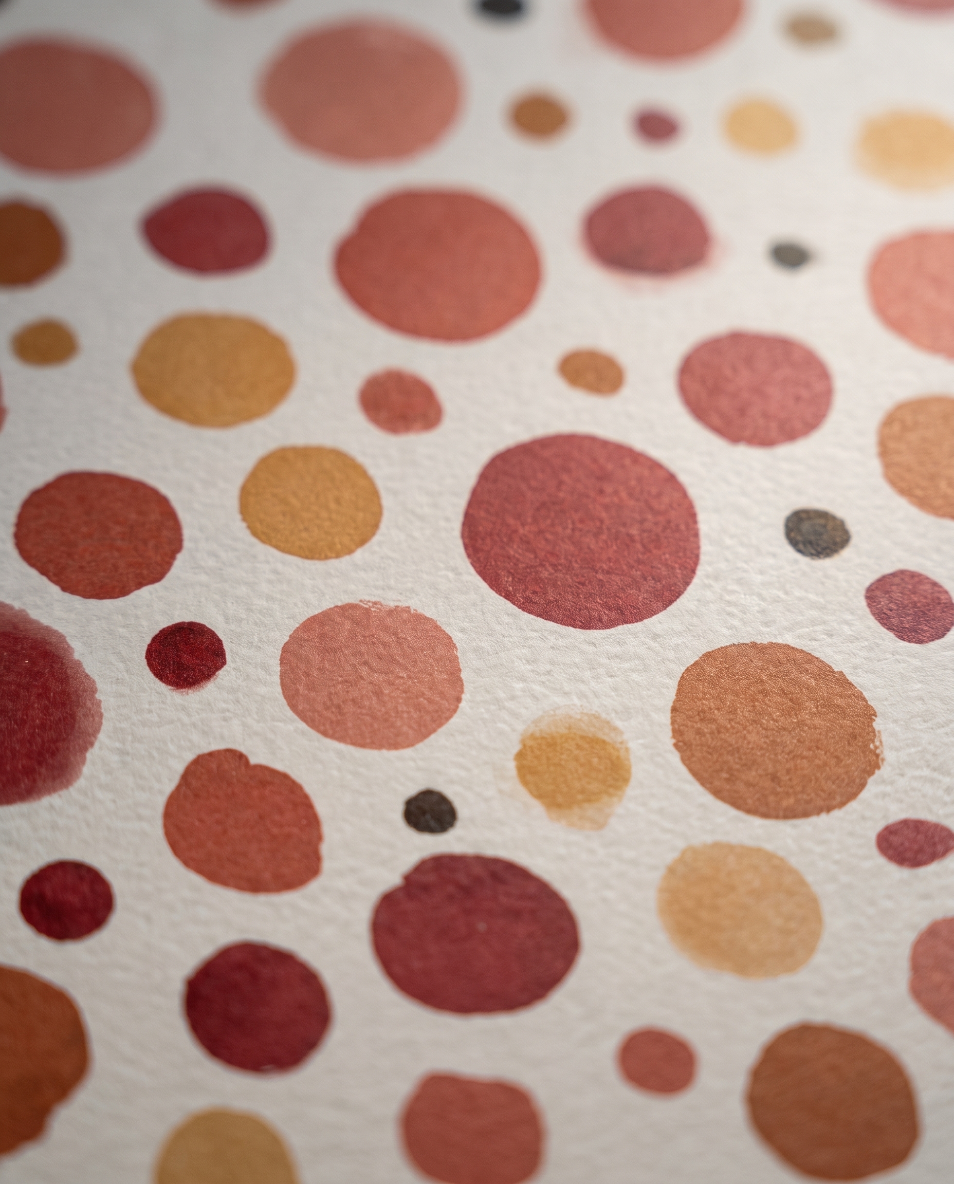 Watercolor Polka Dot Wallpaper in Warm Red and Orange, Removable Peel and Stick Wallpaper for Nursery or Kids Room Accent Wall