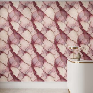 Pink and Gold Marble Kintsugi Wallpaper, Abstract Geode Self Adhesive Wall Mural, Removable Wallpaper for Bedroom Accent Wall