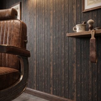 Distressed Black Wood Panels Wallpaper, Rustic Textured Planks, Removable Peel and Stick Wall Mural for a Modern Accent Wall