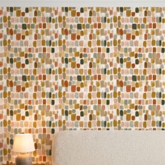 Abstract Brushstroke Wallpaper in Earthy Tones, Terracotta and Sage Peel and Stick Wallpaper, Removable Self Adhesive for Bedroom Accent Wall