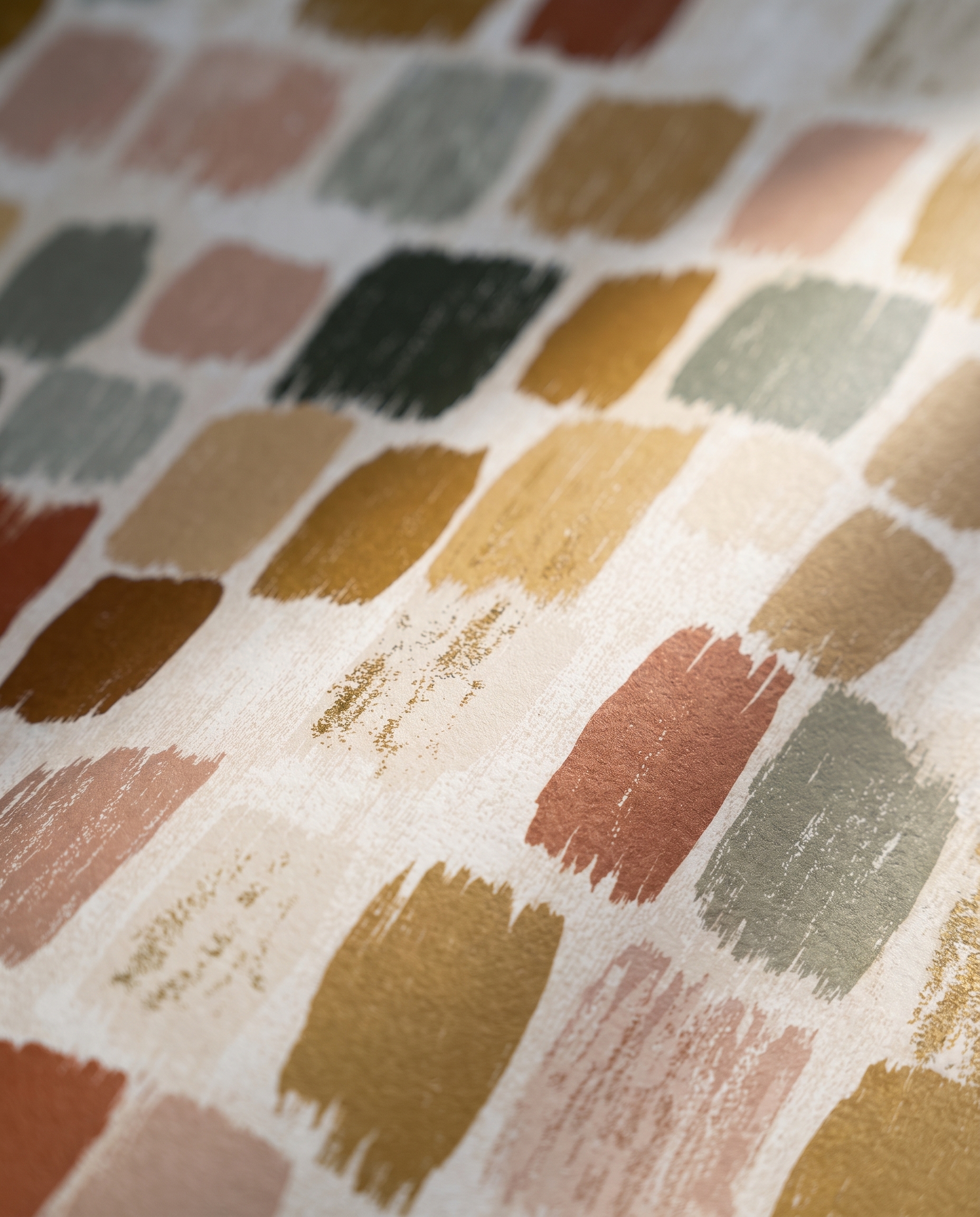 Abstract Brushstroke Wallpaper in Earthy Tones, Terracotta and Sage Peel and Stick Wallpaper, Removable Self Adhesive for Bedroom Accent Wall