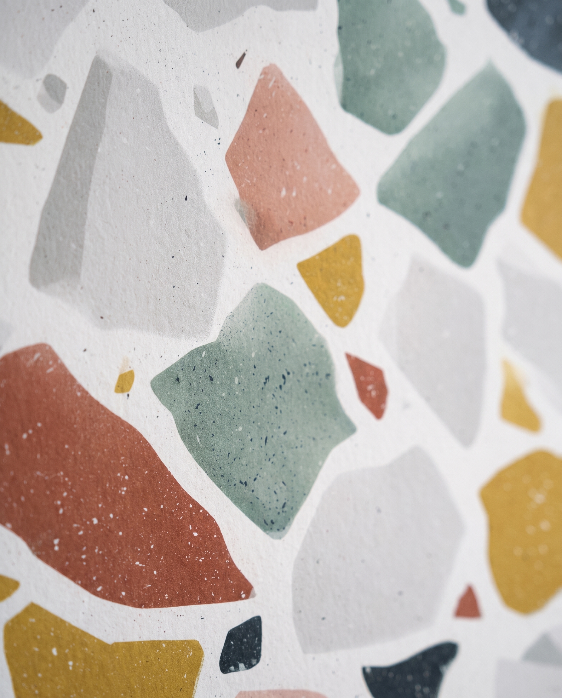 Terrazzo Pattern Wallpaper in Earthy Tones, Colorful Abstract Peel and Stick Wallpaper, Removable Wall Mural for a Modern Accent Wall