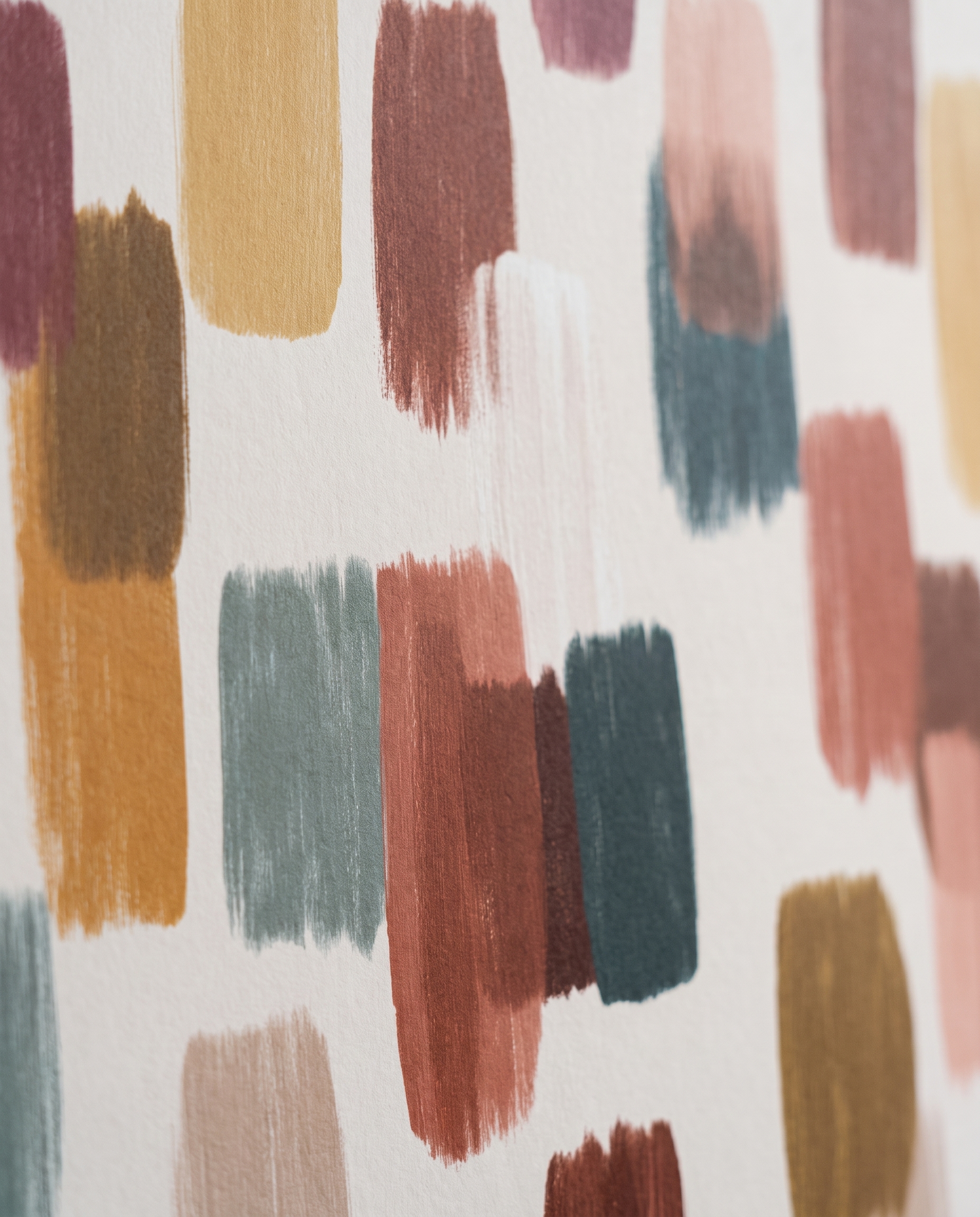Abstract Brushstroke Wallpaper in Earthy Tones, Contemporary Peel and Stick Wallpaper, Removable Mural for a Living Room Accent Wall