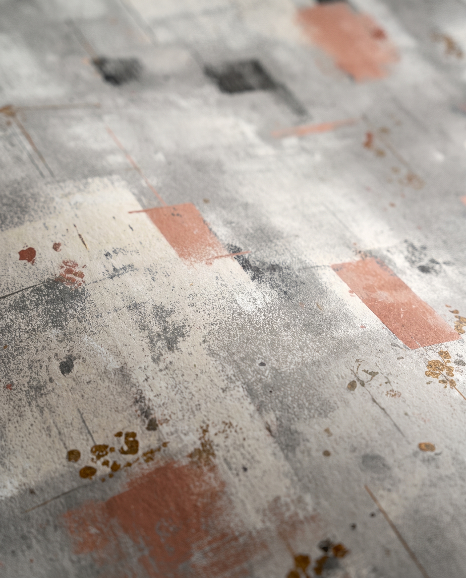 Abstract Textured Industrial Wallpaper in Grey and Pink, Contemporary Grunge Peel and Stick Wallpaper, Removable Wall Mural for Accent Wall