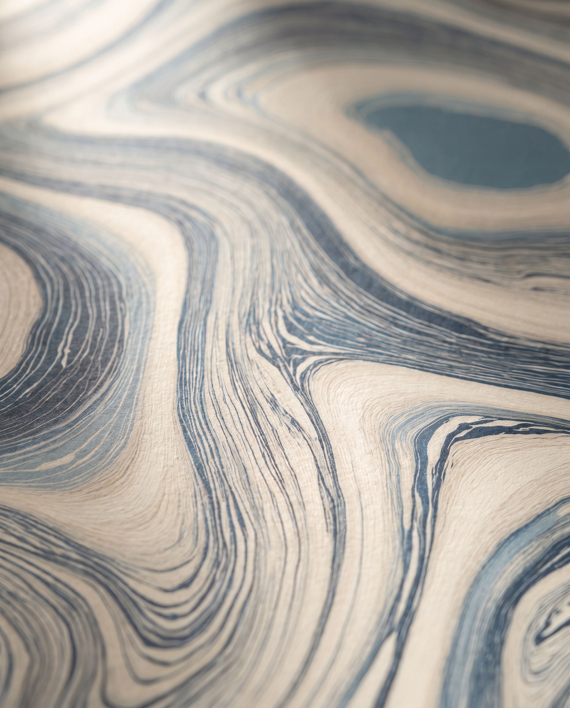 Blue Agate Swirl Abstract Wallpaper, Fluid Contemporary Wall Mural, Peel and Stick Wallpaper for a Calming Bedroom Accent Wall